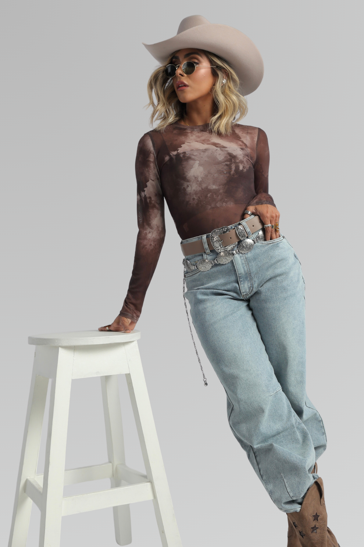Jeans Wide Leg Tiro Alto