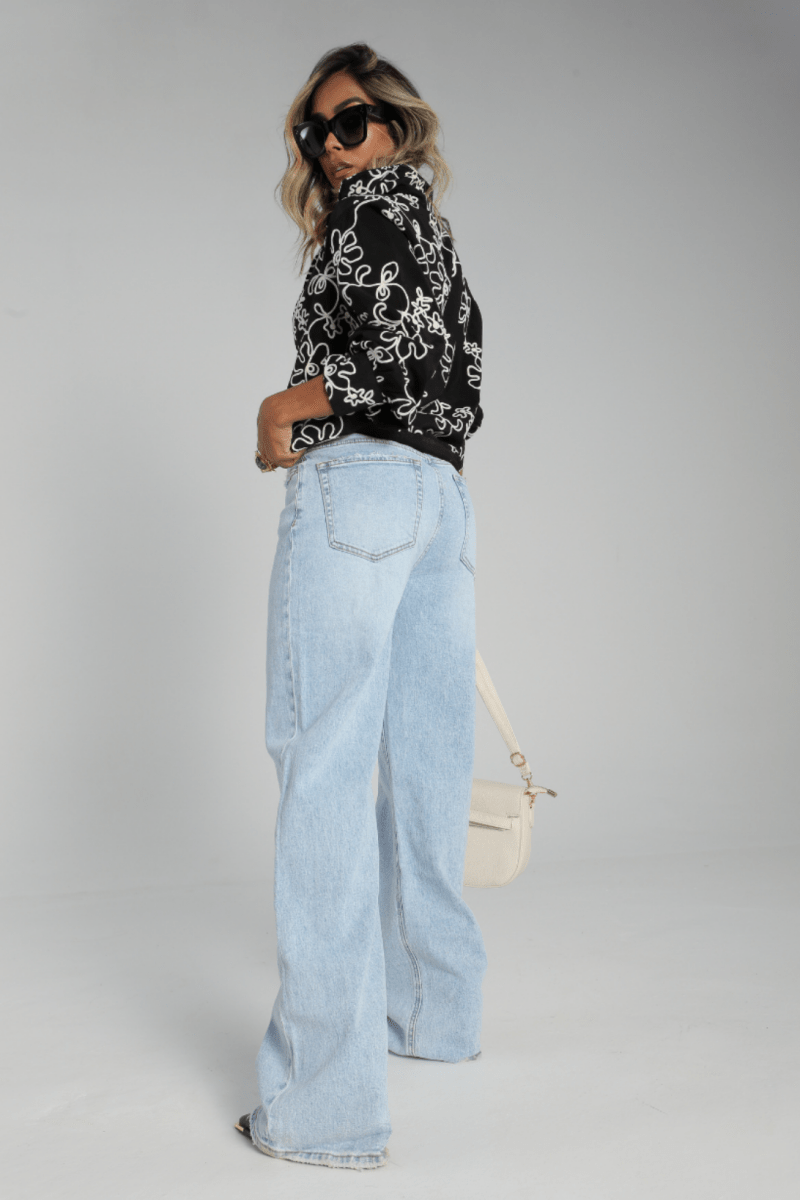 Camisa Floral Negra - Lola Mora