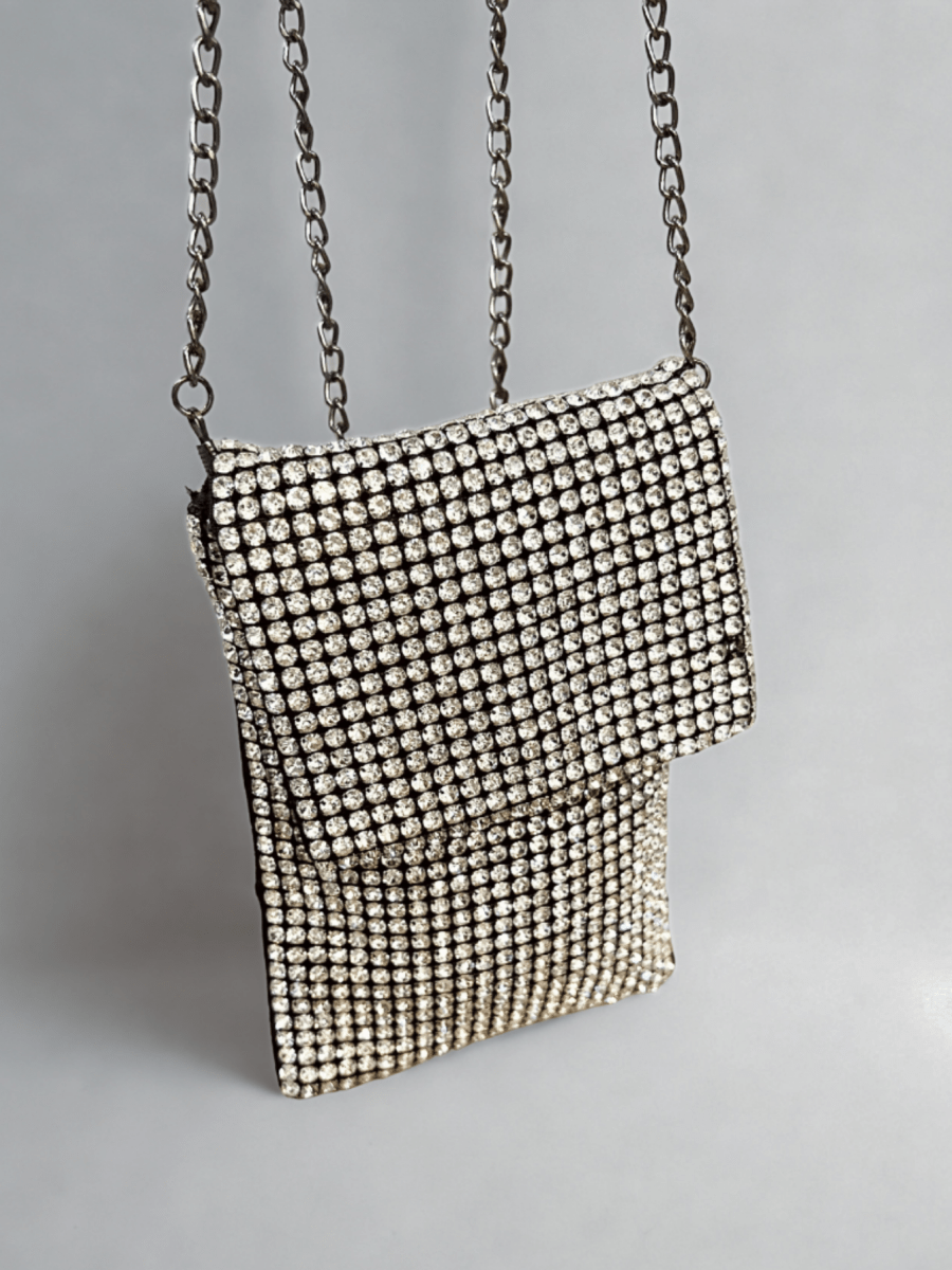 Bolso De Mano Con Piedras Brillantes - Lola Mora