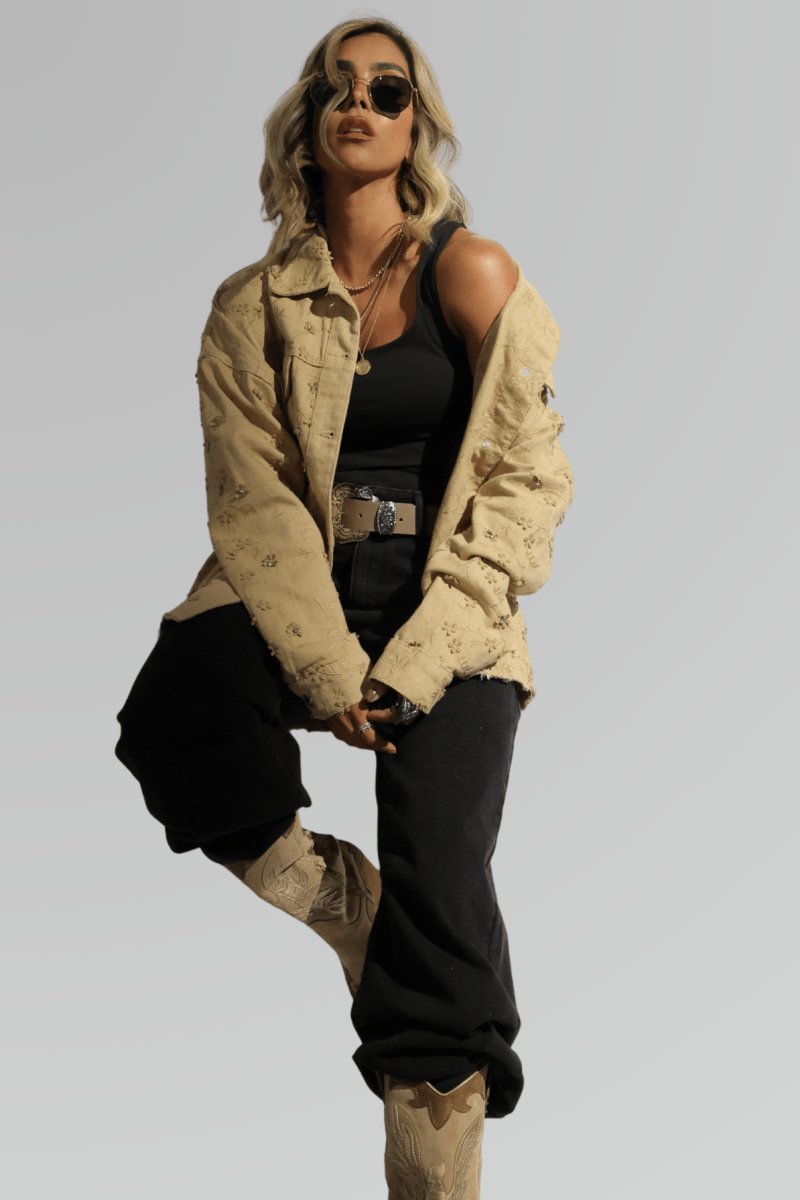 Chaqueta Beige Estilo Western - Lola Mora