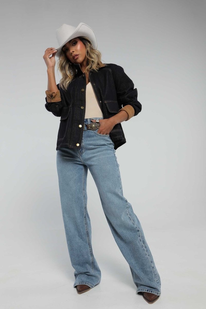 Chaqueta denim con interior de corduroy - Lola Mora