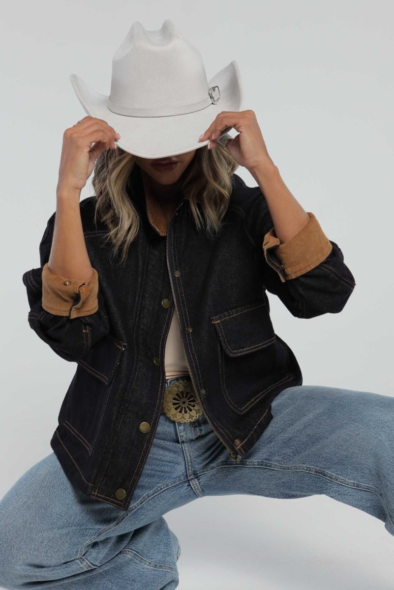 Chaqueta denim con interior de corduroy - Lola Mora